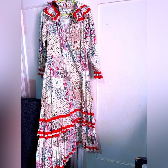 Hunter Bell Jasper Dress Patchwork Dress Size Medium - Picture 2 of 9